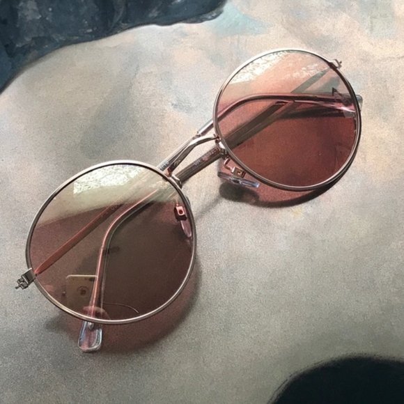 Rose Gold Retro Round Sunglasses Vintage 60s Style main image 2